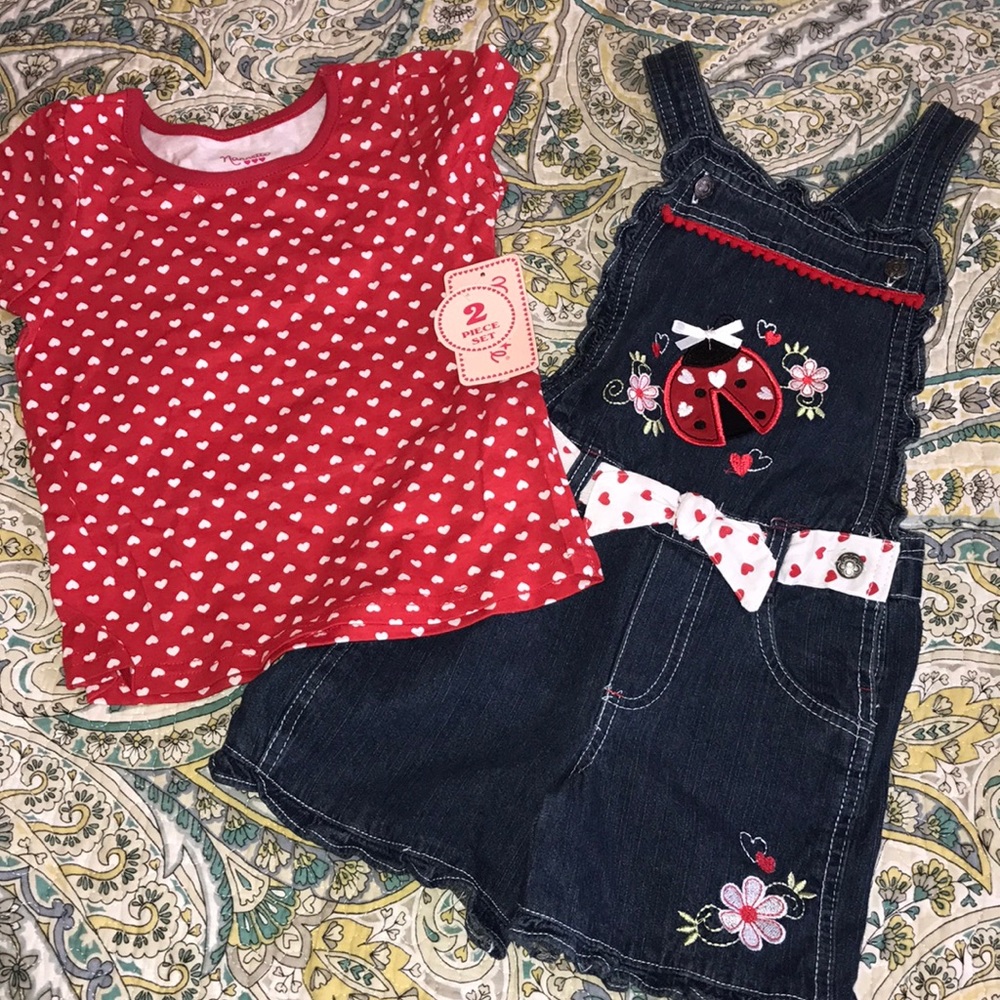 New two piece girls sz 6 shortalls!